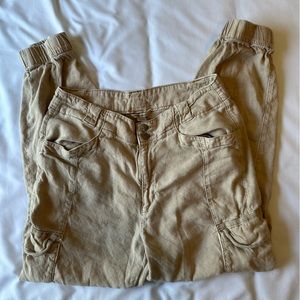 American Eagle High Waisted Linen Cargo Pants